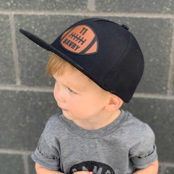 Classic Black Custom Snapback Hat | Black cotton 5-panel snapback, flat bill hat. Simple, comfortable, classic. Make it your own with a custom patch! | LB Threads