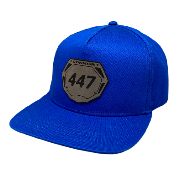 Classic Blue Custom Snapback Hat | Blue cotton 5-panel snapback, flat bill hat with black under brim. Make it your own with a custom patch! | LB Threads