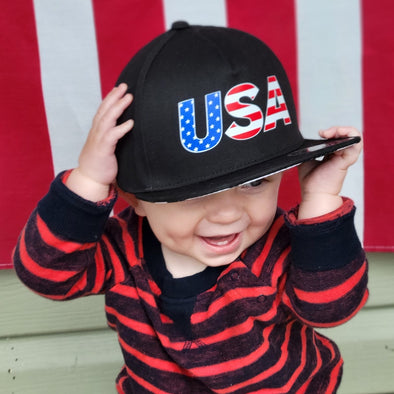 USA snapback hat for infants. babies, toddlers, kids and adults from LB Threads
