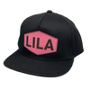 Classic Black Custom Snapback Hat | Black cotton 5-panel snapback, flat bill hat. Simple, comfortable, classic. Make it your own with a custom patch! | LB Threads