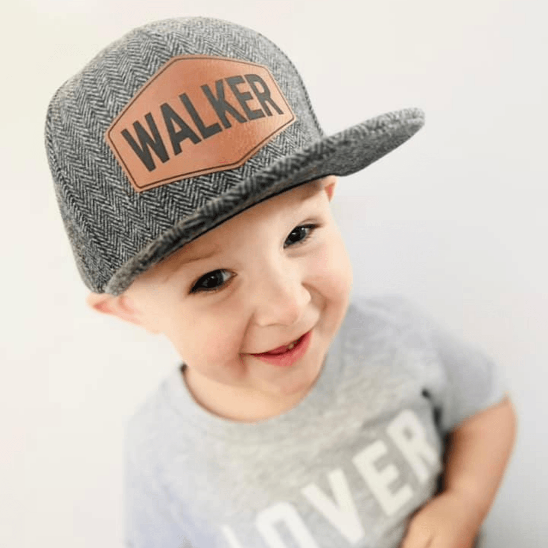 nul Gluren fossiel Leo Herringbone Custom Name Snapback Hat for Kids | LB Threads