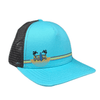 Mason Pura Vida Snapback Hat | Sky blue and gray trucker hat with retro stripes, rad van, surfboard and palm trees, so it’s perfect for the beach | LB Threads